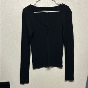American Eagle Outfitters Black Button Down Shirt